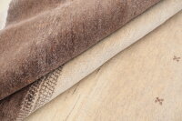 Designer Teppich Lavish fein 250x300 cm 100% Wolle Handgeknüpft Rug Braun beige