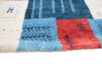 Teppich Perser Gabbeh Loribaft Nomad 250x350 cm Handgeknüpft 100% Wolle multi