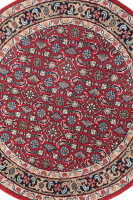 Teppich Orient  Himla Herati Rund 100x100 cm 100% Wolle Handgeknüpft Fransen rot