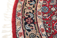 Teppich Orient  Himla Herati Rund 100x100 cm 100% Wolle Handgeknüpft Fransen rot