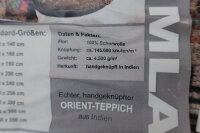 Teppich Orient Herati Rund 100x100 cm 100% Wolle Handgeknüpft mit Fransen creme