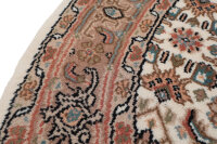 Teppich Orient Herati Rund 100x100 cm 100% Wolle Rug Handgeknüpft creme beige