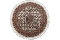 Teppich Orient Indo Bidjar Rund 100x100 cm 100% Wolle Handgeknüpft beige creme