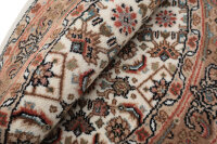 Teppich Orient Indo Bidjar Rund 100x100 cm 100% Wolle Handgeknüpft beige creme