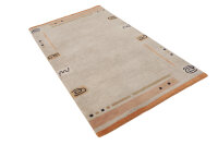 Teppich Original Nepal Handgeknüpft  Rug Schurwolle und Hanf 90x160 cm beige