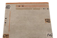 Teppich Original Nepal Handgeknüpft  Rug Schurwolle und Hanf 90x160 cm beige