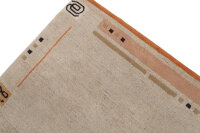 Teppich Original Nepal Handgeknüpft  Rug Schurwolle und Hanf 90x160 cm beige