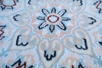 Teppich Orient Nain 9 La 250x350 cm Wolle mit Seide Handgeknüpft Rug creme blau