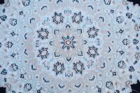 Teppich Orient Nain 9 La 250x350 cm Wolle mit Seide Handgeknüpft Rug creme blau