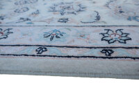 Teppich Orient Nain 9 La 250x350 cm Wolle mit Seide Handgeknüpft Rug creme blau