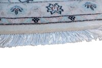 Teppich Orient Nain 9 La 250x350 cm Wolle mit Seide Handgeknüpft Rug creme blau