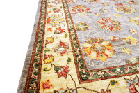 Teppich Orient Ziegler 150x200 cm 100% Wolle Handgeknüpft Carpet grau beige