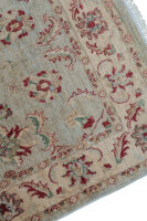 Teppich Orient Ziegler Sultani 120x180 cm 100% Wolle Handgeknüpft Grau rot beige