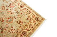 Teppich Orient Ziegler Sultani 120x180 cm 100% Wolle Handgeknüpft Rug rot beige