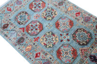 Teppich Orient Ziegler Filpa 100x150 cm 100% Wolle Handgeknüpft Carpet Rug grau