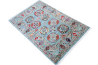 Teppich Orient Ziegler Filpa 100x150 cm 100% Wolle Handgeknüpft Carpet Rug grau