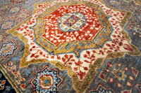 Teppich Orient Afghan Ziegler Mamluk 100x150 cm 100% Wolle Rug Handgeknüpft rot blau