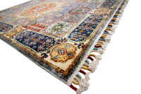 Teppich Orient Afghan Ziegler Mamluk 100x150 cm 100% Wolle Rug Handgeknüpft rot blau