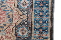 Teppich Orient Ziegler Mamluk 100x150 cm 100% Wolle Rug Handgeknüpft grau blau