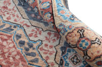 Teppich Orient Ziegler Mamluk 100x150 cm 100% Wolle Rug Handgeknüpft grau blau