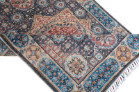 Teppich Orient Ziegler Mamluk 100x150 cm 100% Wolle Rug Handgeknüpft grau blau
