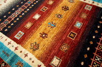 Teppich Orient Ziegler Gabbeh Khorjin 100x150 cm 100% Wolle Handgeknüpft Carpet