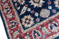 Teppich Orient Ziegler Ariana Khorjin 100x150 cm 100% Wolle Handgeknüpft blau