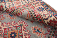 Teppich Orient Kazak 100x140 cm 100% Wolle Handgeknüpft Rug Carpet rot grau