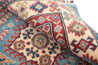 Teppich Orient Kazak 95x123 cm 100% Wolle Handgeknüpft Carpet rot creme blau