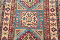Teppich Orient Kazak 95x123 cm 100% Wolle Handgeknüpft Carpet rot creme blau