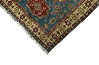 Teppich Orient Kazak 150x220 cm 100% Wolle Handgeknüpft Rug Carpet rot creme blau