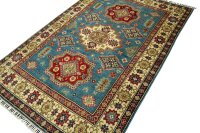 Teppich Orient Kazak 150x220 cm 100% Wolle Handgeknüpft Rug Carpet rot creme blau