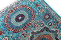 Teppich Orient Ziegler Mamluk fein 120x180 cm 100% Wolle Rug Handgeknüpft blau