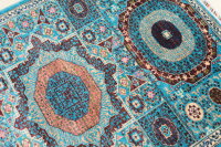 Teppich Orient Ziegler Mamluk fein 120x180 cm 100% Wolle Rug Handgeknüpft blau