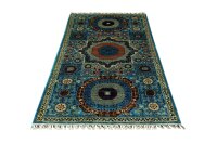 Teppich Orient Ziegler Mamluk fein 120x180 cm 100% Wolle Rug Handgeknüpft blau