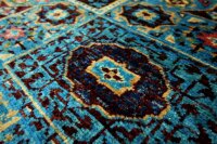 Teppich Orient Ziegler Mamluk fein 120x180 cm 100% Wolle Rug Handgeknüpft blau