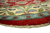 Teppich Orient Kazak 195x195 cm rund  100% Wolle Handgeknüpft Rug Tapis rot blau