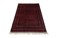 Teppich Orient Afghan Mauri 150x200 cm 100% Wolle Handgeknüpft Rug rot