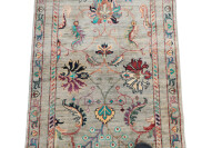 Teppich Orient Ziegler Khorjin Läufer 80x300 cm 100% Wolle Handgeknüpft grau