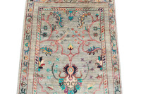 Teppich Orient Ziegler Khorjin Läufer 80x300 cm 100% Wolle Handgeknüpft grau