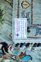 Teppich Orient Ziegler Khorjin Läufer 83x296 cm 100% Wolle Handgeknüpft grau