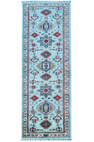 Teppich Orient Ziegler Khorjin Läufer 80x300 cm 100% Wolle Handgeknüpft blau