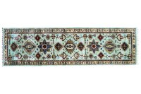Teppich Orient Ziegler Khorjin Läufer 80x300 cm 100% Wolle Handgeknüpft grau
