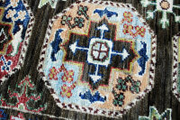 Teppich Orient Ziegler Ariana Läufer 84x430 cm 100% Wolle Handgeknüpft charcoal