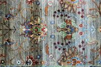 Teppich Orient Ziegler Khorjin Läufer 85x296 cm 100% Wolle Handgeknüpft grau