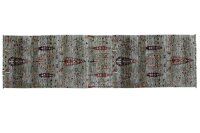 Teppich Orient Ziegler Khorjin Läufer 74x394 cm 100% Wolle Handgeknüpft grau