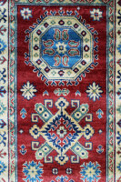 Teppich Orient Afghan Kazak Läufer 80x290 cm 100% Wolle Handgeknüpft Rug rot