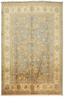 Teppich Ziegler Chobi 250x300 cm 100% Wolle Handgeknüpft Umrandung beige grau