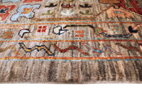Teppich Ziegler Chobi 280x356 cm 100% Wolle Handgeknüpft Umrandung grautöne