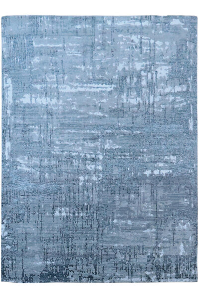 Teppich Nepal Handgeknüpft Seide Wolle Rug 250x350 cm Tappeto anthrazit grau